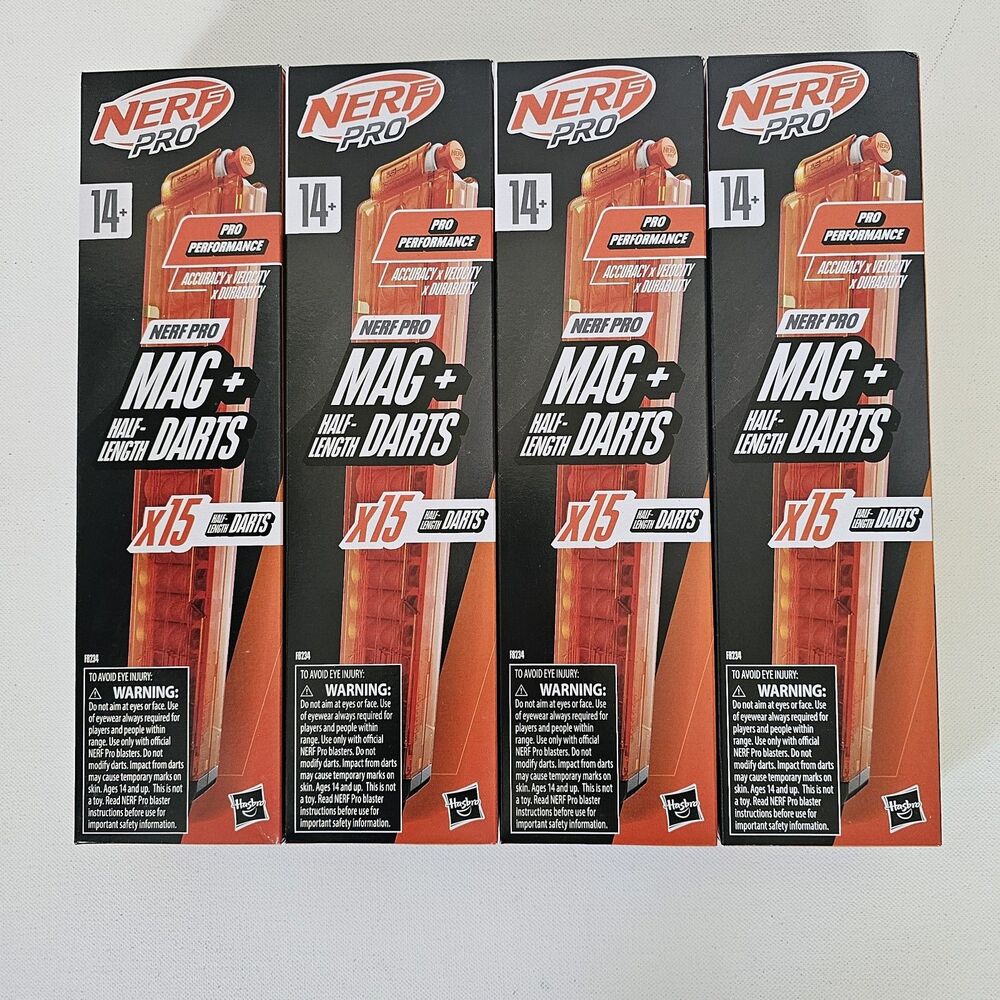 Nerf Pro Mag with 15 Half-Length Darts Magazine Refills